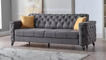 Canapea extensibila Sani Armina Gri inchis 225 cm 