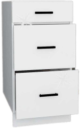 Corp inferior de bucatarie cu 3 sertare Sani Glamur 40 x 48 x 82 cm Alb Lucios 
