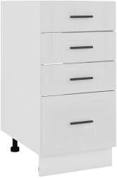 Corp inferior de bucatarie cu 4 sertare Sani Glamur 40 x 48 x 82 cm Alb Lucios