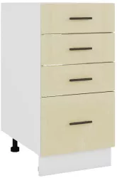Corp inferior de bucatarie cu 4 sertare Sani Glamur 40x48x82 cm Bej Lucios 