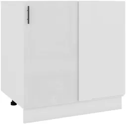Corp inferior de bucatarie pe colt cu Usa 40 cm Sani Glamur 80 x 48 x 82 cm Alb Lucios 