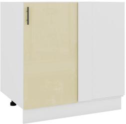 Corp inferior de bucatarie pe colt cu Usa 40 cm Sani Glamur 80x48x82 cm Bej Lucios 