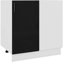 Corp inferior de bucatarie pe colt cu Usa 40 cm Sani Glamur 80x48x82 cm Negru Lucios 