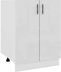 Corp inferior de bucatarie pentru chiuveta Sani Glamur 60 x 48 x 82 cm Alb Lucios 