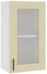 Corp superior de bucatarie cu Vitrina Sani Glamur 40x30x72 cm Bej Lucios 