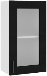 Corp superior de bucatarie cu Vitrina Sani Glamur 40x30x72 cm Negru Lucios 