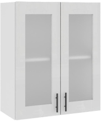 Corp superior de bucatarie cu Vitrina Sani Glamur 60 x 30 x 72 cm Alb Lucios 