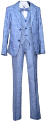 Costum elegant din 4 piese pentru baieti LA Kids 1767-84 Albastru 