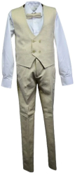 Costum elegant din 4 piese pentru baieti LA Kids 1794-37 Bej 