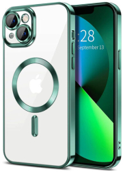 Husa pentru Apple iPhone 13 - Marmalis Luxury Crystal MagSafe Light Green 