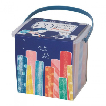 Set 20 bucati creta rotunda colorata Moulin Roty 