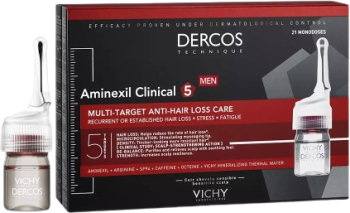 Tratament sub forma de fiole impotriva caderii parului pentru barbati Vichy Dercos Aminexil Clinical 5 21 x 6 ml