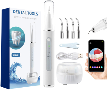 Aparat de Detartraj si Curatare a Dintilor Visual Teeth Cleaner Profesional Smart Curatare Ultrasonica Camera HD Incarcare Wireless 