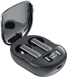 Casti Wireless Bluetooth MRG MT180 Display LCD Stereo Handsfree Cu Carcasa Incarcare Control Touch Cu Microfon Pentru Telefon Negru 