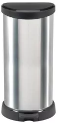 Cos de gunoi 40 L argintiu/negru pedala CURVER 