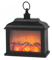 Decoratiune iarna model semineu LED SMD cu temporizator 3xAA 21x10x27 cm 