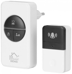 Sonerie wireless Magic Home 100 m 16 tonuri alimentare retea alb IP44 