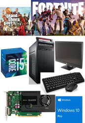 Calculator gaming refurbis GTA5 Fornite CS-GO Minecraft LENOVO E73 i5-4460s 16gb SSD 120gb+hdd500gb Quadro 2gb DDR5 Monitor 20 Windows 10/11