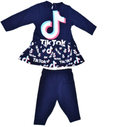 Compleu 2 piese pantaloni si bluza pentru fete Mini Junior COMP-MJ26 Bleumarin 
