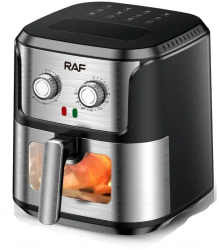 Friteuza cu aer cald Air Fryer RAF R.5329 1600 W Capacitate 6.8 Litri Vizor din sticla Negru-Inox 