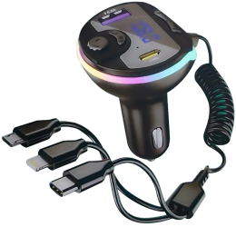 Modulator FM QC80 BT dual USB cablu cu 3 mufe 36W 12/24V 