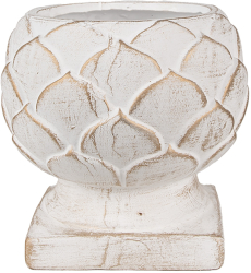 Ghiveci flori piatra alba aurie 18x17 cm