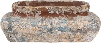 Ghiveci flori teracota bej albastra 27x15x9 cm 