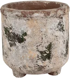 Ghiveci flori teracota bej maro 17x17 cm