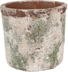Ghiveci flori teracota bej maro verde 18x16 cm 