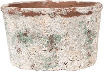 Ghiveci flori teracota bej verde 21x13x12 cm 