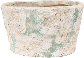 Ghiveci flori teracota bej verde 25x16x15 cm 