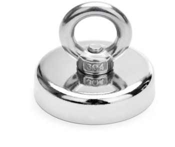 Magnet neodim oala D20mm cu filet exterior si carlig inelar 