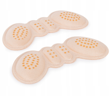 Set 2 branturi adezive pentru calcaie spuma si poliester 9.8 x 3.6 cm grosime 7 mm crem 