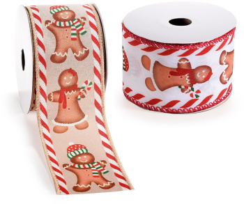 Set 4 panglici Craciun textil multicolor 63 mm x 10 m 