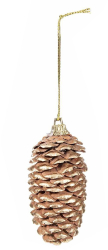 Set 6 ornamente conuri brad maro auriu 8 cm 
