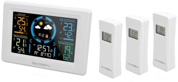 Statie meteo interior-exterior GoGEN ME 3397 W LCD color 3 senzori inclusi ceas cu alarma alb