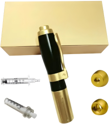 Dispozitiv Premium Reglabil pentru Aplicarea Acidului Hialuronic fara Ac Hyaluron Pen Metalic pentru Lifting Volumizarea Marire Buze 