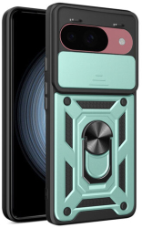 Husa cu Protectie Camera si Inel pentru Google Pixel 9/Google Pixel 9 Pro Marmalis CamShield Verde 