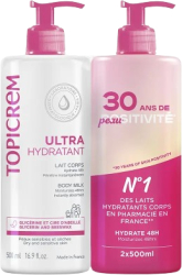 Set Lotiune hidratanta de corp Topicrem UH 2 x 500 ml 