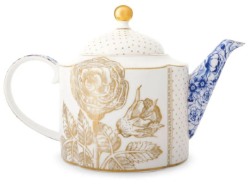 Ceainic din portelan Pip Studio 900ml colectia Royal White 