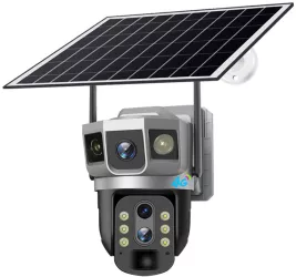 Camera de supraveghere cu panou solar MaGeCa 4G Cartela SIM 4MP Full HD Zoom 10X Rotire automata 3 zone supravegheate simultan Detect 