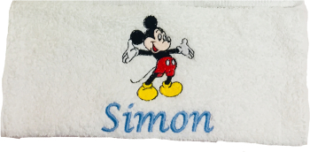 Prosop de copii alb. personalizat prin broderie cu Imagine Disney si nume . 