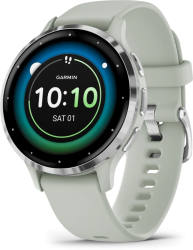 Smartwatch Garmin Venu 3S GPS Wi-Fi curea silicon SilverSage Gray 