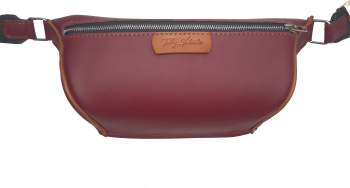 Sling Bag Tolby Valenti XL din piele naturala Visinie pentru umar 35 x 15 x 8 cm