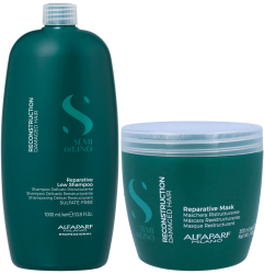 Pachet pentru par deteriorat Alfaparf Milano Reconstruction Reparative Sampon 1000 ml Masca 500 ml 