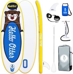 Set placa Paddleboard iSUP gonflabila pentru copii 240 x 76 x 10 cm cu pompa vasla reglabila geanta pentru depozitare si transport 
