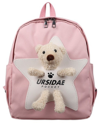 Ghiozdan copii gradinita scoala textil ultrausor roz 32x25x12 cm 