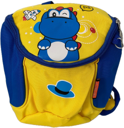 Ghiozdan pentru copii prescolari gradinita cresa dinozaur galben 25x28 cm 
