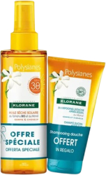 Set Ulei multifunctional pentru par si corp 200 ml + Sampon si gel de dus 2in1 75 ml Klorane Polysianes Manoi y Tamanu Bio 
