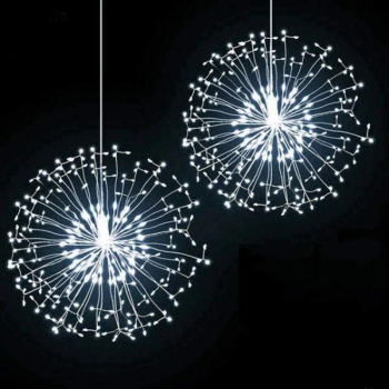 Instalatie De Craciun SIKS 5 Tip Focuri De Artificii Decorative Interconectabila 500 LED 8 Moduri De Iluminare Lungime 5m Alb rece 